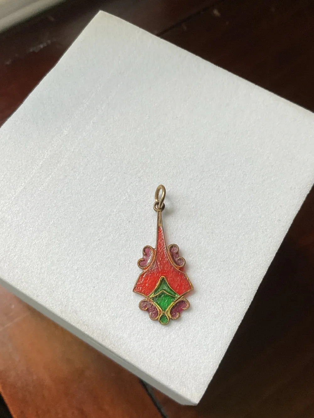 Antique Art Nouveau Plique à Jour Enamel Pendant